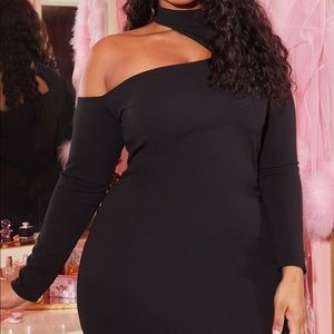 Plus size one shoulder dress
